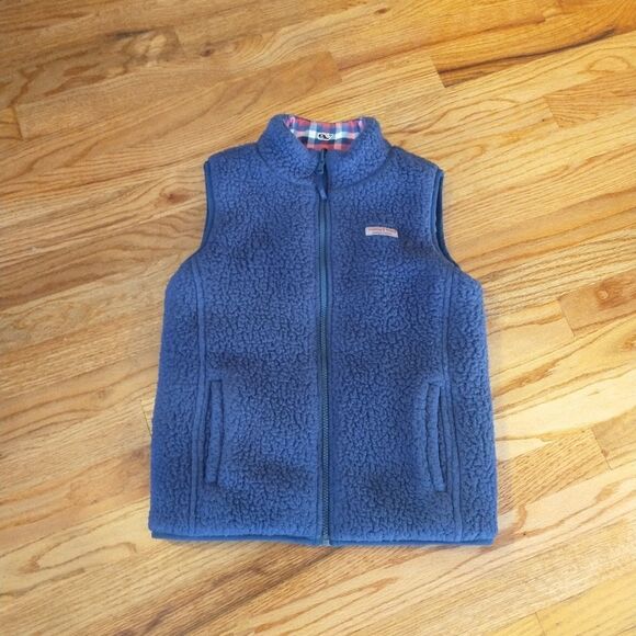 Vineyard Vines Reversible Plaid Sherpa Vest L 10/12 - Picture 1 of 4